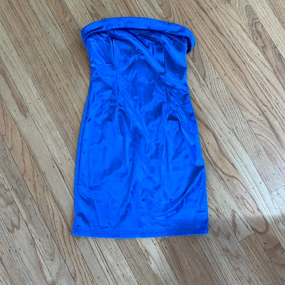 SATIN BLUE DRESS